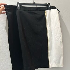 Calvin Klein Asymmetrical Skirt with Gold Zipper
